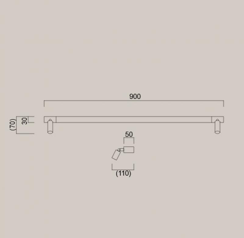 90cm Helestra NERO LED Wandleuchte  –  Spiegelleuchte mit umschaltbarer Lichtfarbe und schwenkbaren Strahlern